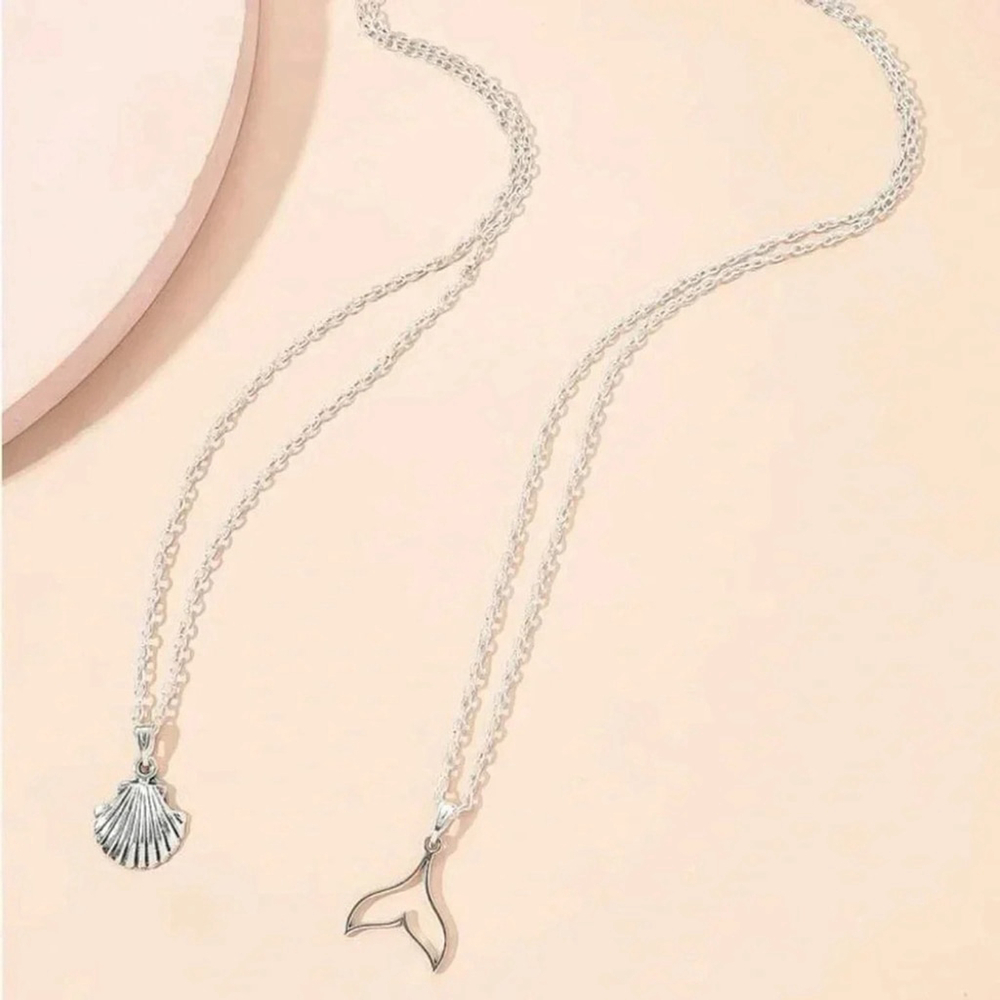 ⚠️Clearance Silver Shell And Tail Charm Necklace SS - Picture 3 of 3
